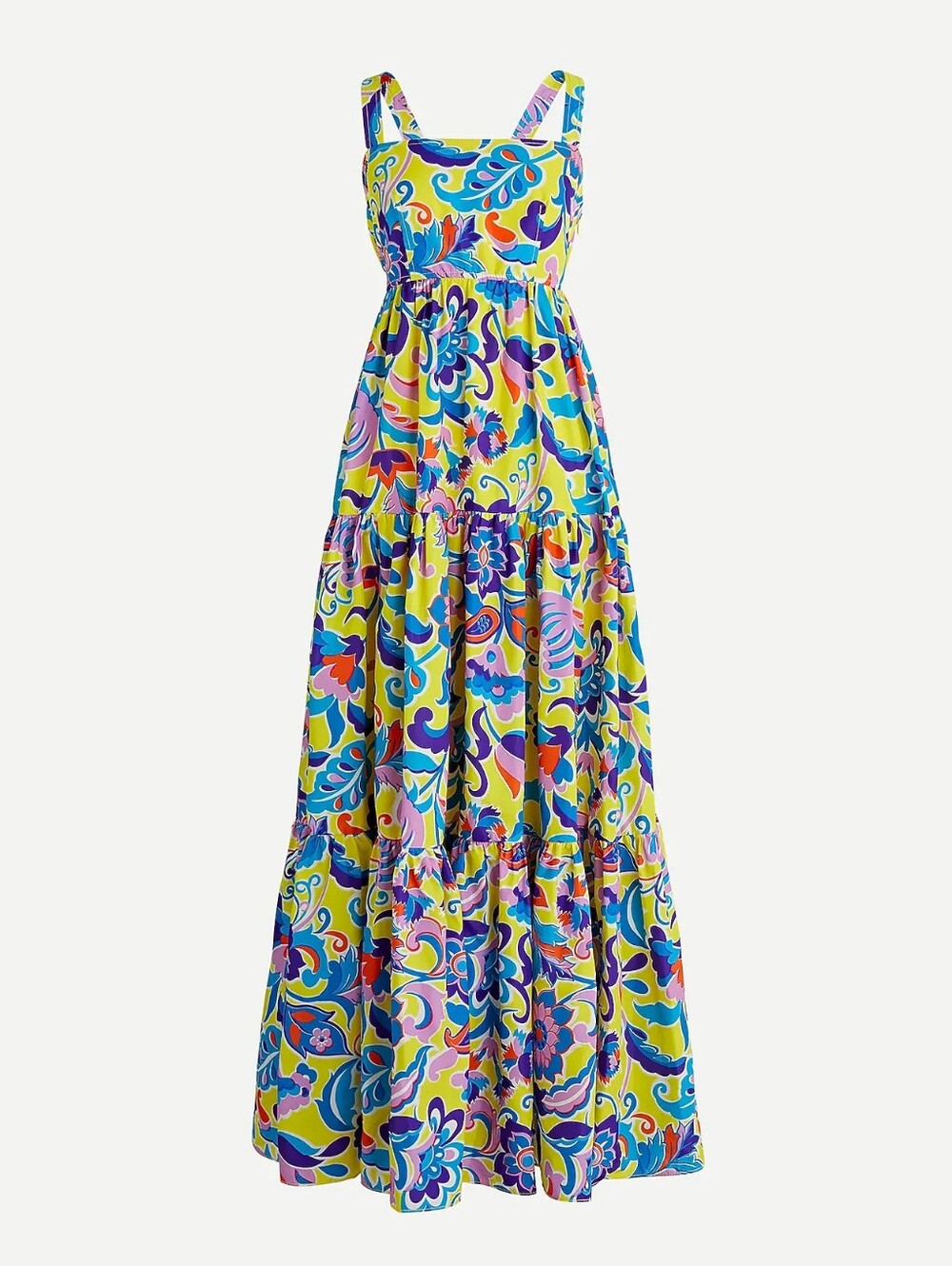 J.Crew Taffeta Tiered Maxi Dress Size 10, Nautical, Wedding Guest, Whimsy